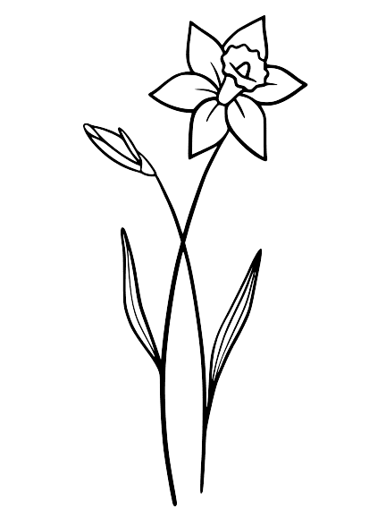 Ideas para tatuajes de flores de nacimiento de marzo: Narciso